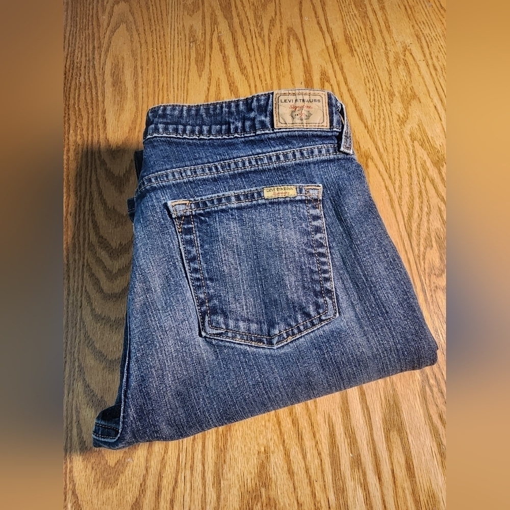 Levi Strauss Signature Jeans Low Rise Bootcut Misses 12 LONG Y2K Vintage Levis - Picture 2 of 14